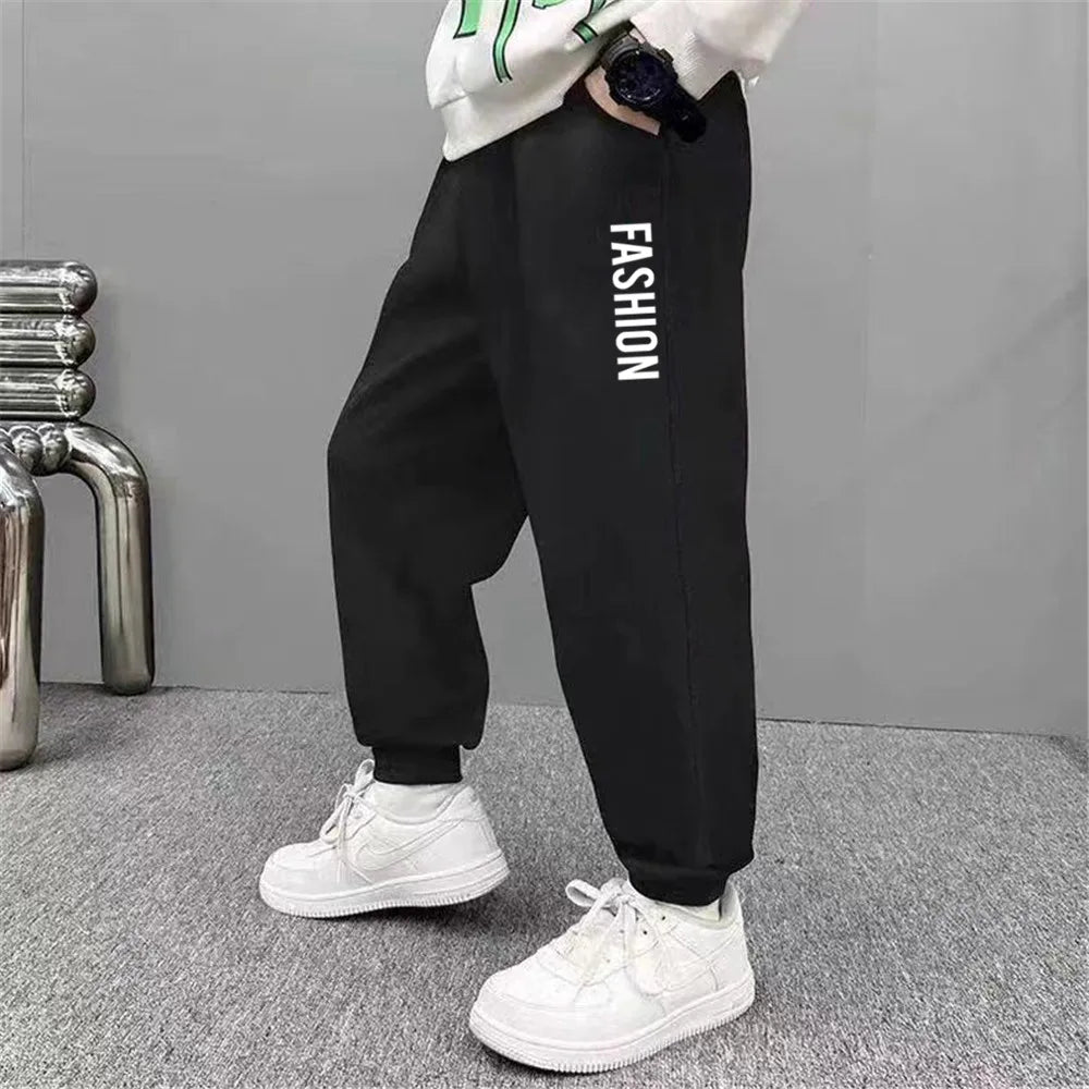 Sport lettre imprimé pantalons de survêtement pour enfants mode pantalons longs amples pantalons de survêtement 2025 garçons décontracté mince pantalons de Sport SPT01