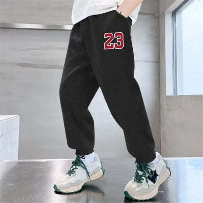 Sport lettre imprimé pantalons de survêtement pour enfants mode pantalons longs amples pantalons de survêtement 2025 garçons décontracté mince pantalons de Sport SPT01