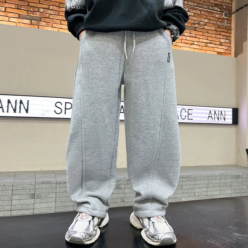 Printemps automne enfants couleur unie bref Style pantalons de sport pour Tween garçon pantalon sportif décontracté enfants coton pantalons de survêtement âge 5-14