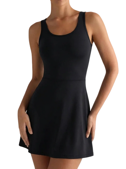 Robe de sport de tennis pour femme, design dos croisé, légère, respirante, confortable, douce pour la peau, vêtements de sport tendance