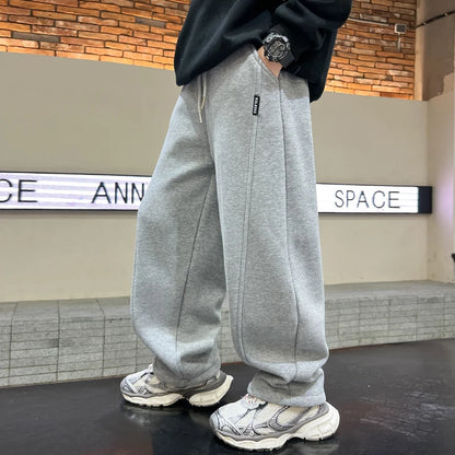 Printemps automne enfants couleur unie bref Style pantalons de sport pour Tween garçon pantalon sportif décontracté enfants coton pantalons de survêtement âge 5-14