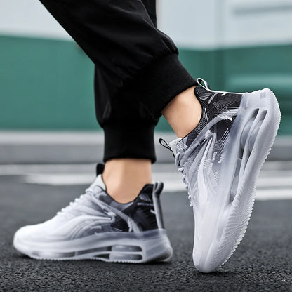 Chaussures de basket-ball à la mode pour hommes avec coussin d'air, confortables et antidérapantes, respirantes et absorbant les chocs, adaptées aux activités de plein air pour hommes