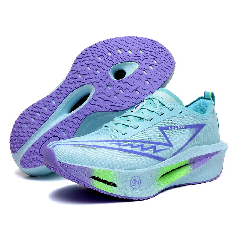 Chaussures de course Marathon pour hommes, semelle carbone, sport spécialisé, respirantes, légères, confortables pour femmes, baskets athlétiques Chunta