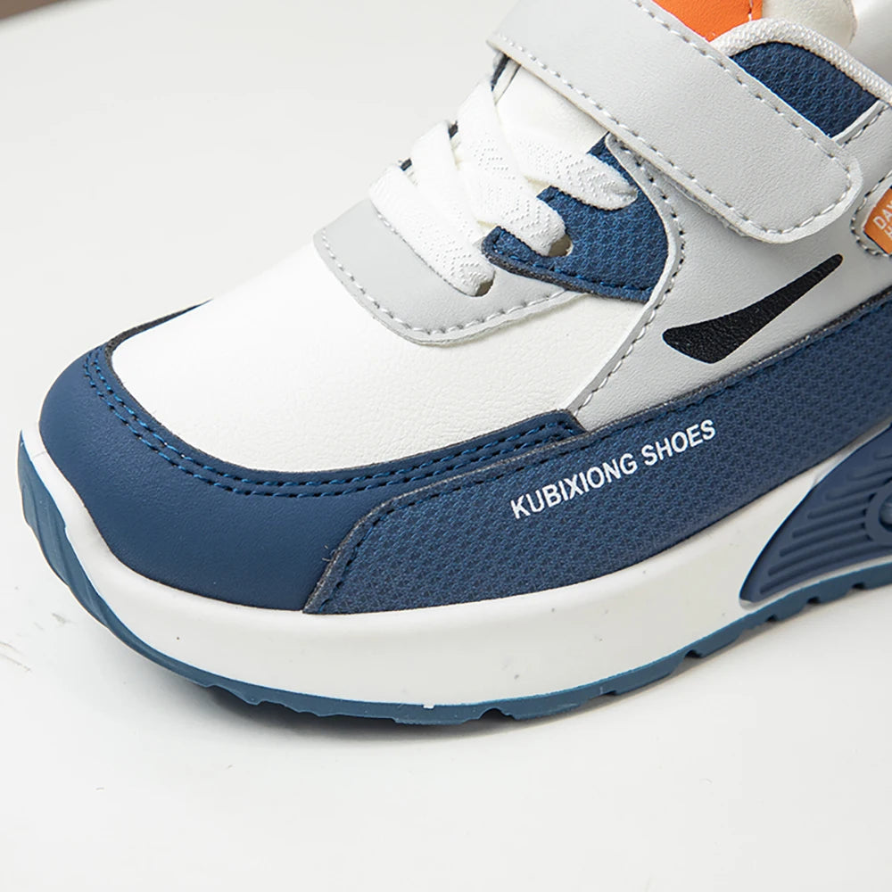 Chaussures de Sport en cuir PU pour enfants, baskets tendance à la mode pour enfants, chaussures de course d'extérieur à semelles souples pour garçons et filles, 2025