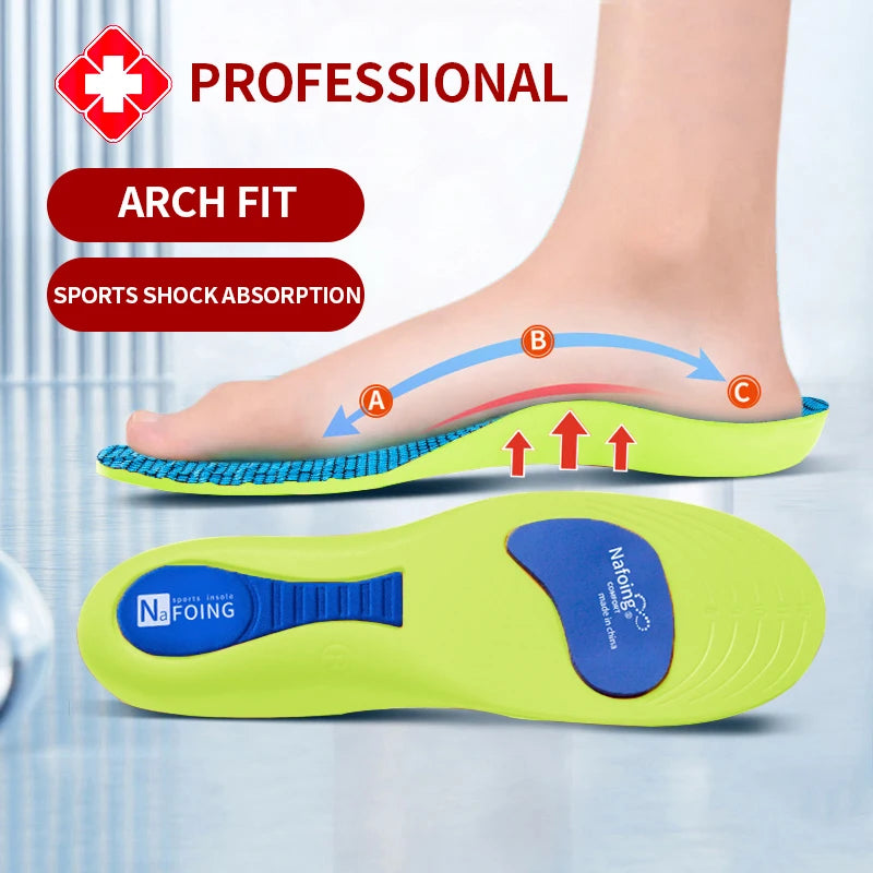 Semelles orthopédiques pour pieds, semelle intérieure de Sport absorbant les chocs pour chaussures, Support de voûte plantaire, modèles de fasciite plantaire, coussinets pour hommes et femmes