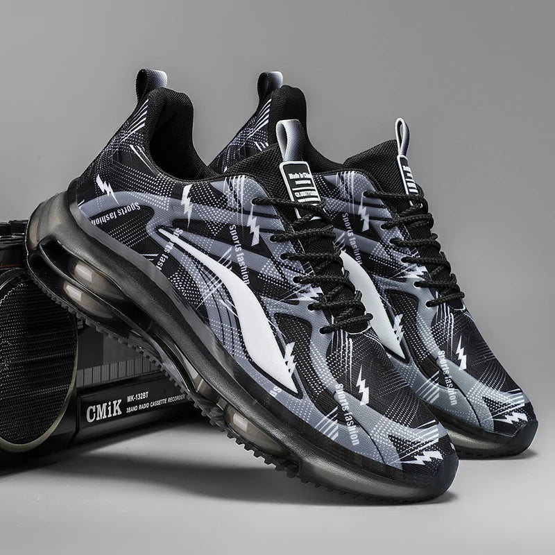 Chaussures de basket-ball à la mode pour hommes avec coussin d'air, confortables et antidérapantes, respirantes et absorbant les chocs, adaptées aux activités de plein air pour hommes