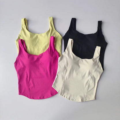Femmes Sexy Sport soutien-gorge culture hauts bustier tubulaire soutien-gorge femme Streetwear sans manches Camis sans couture Sport Lingerie t-shirt haut court gilet de Sport