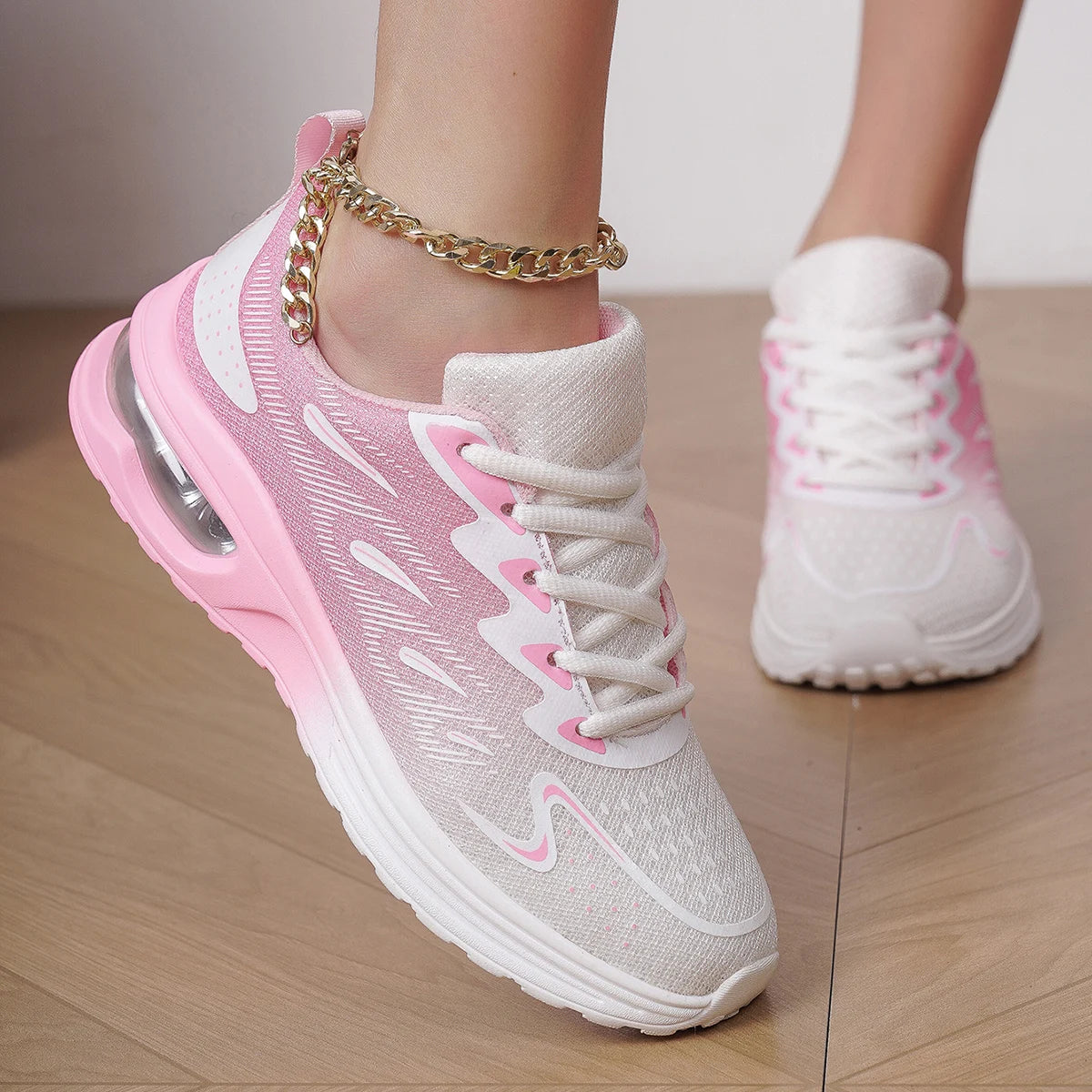 Encounaker-Chaussures de marche en maille à coussin d'air pour femmes, chaussures de sport respirantes, chaussures de tennis, mode