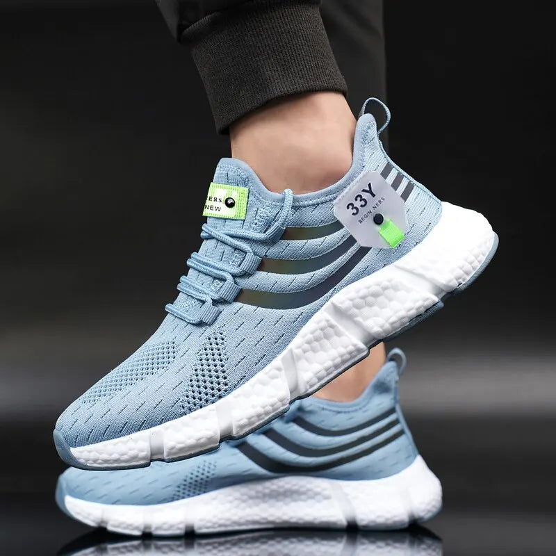Chaussures de dehors Décontractées pour Homme, Baskets Légères et Respirantes, en Maille, Noires, de Course, d'Athlétisme, de Jogging, de Tennis, de Marche