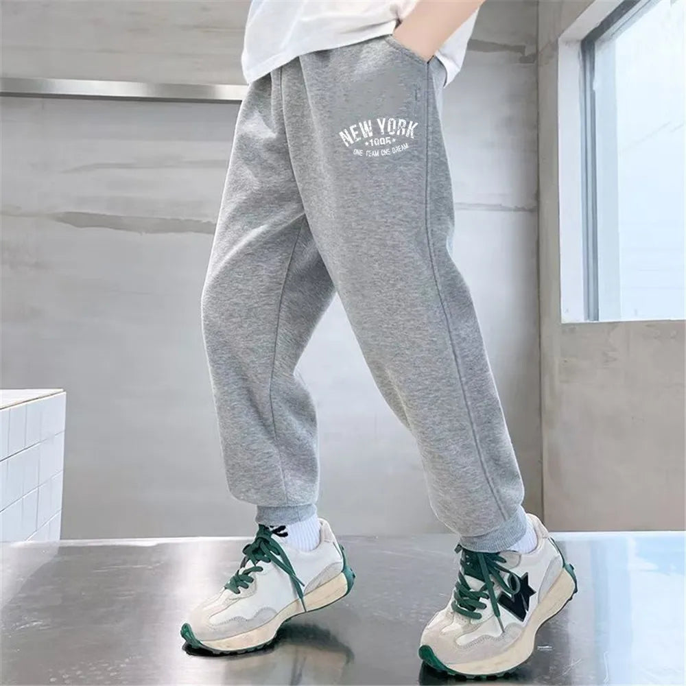 Sport lettre imprimé pantalons de survêtement pour enfants mode pantalons longs amples pantalons de survêtement 2025 garçons décontracté mince pantalons de Sport SPT01