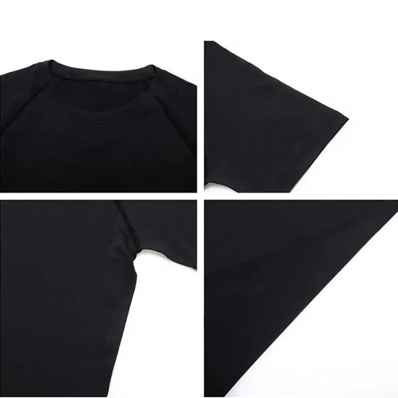 T-shirt de compression à manches courtes pour hommes, t-shirts de sport, sweat-shirt de fitness, survêtement de jogging masculin, chemise athlétique, t-shirts de course