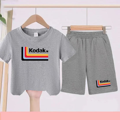 Ensemble Sportif Enfant 2026 - T-shirt + Short - Noir et Blanc Couleurs Unies - Convient aux Garçons et Filles de 3 à 13 Ans