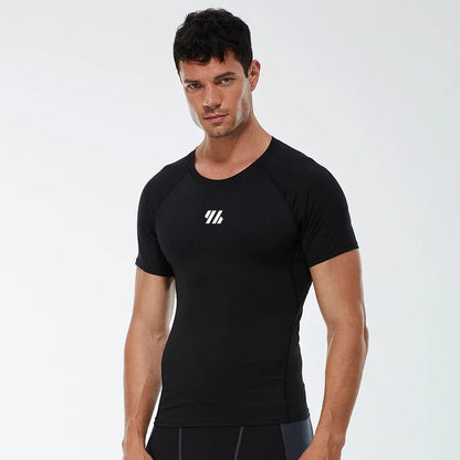 T-shirt de compression à manches courtes pour hommes, t-shirts de sport, sweat-shirt de fitness, survêtement de jogging masculin, chemise athlétique, t-shirts de course