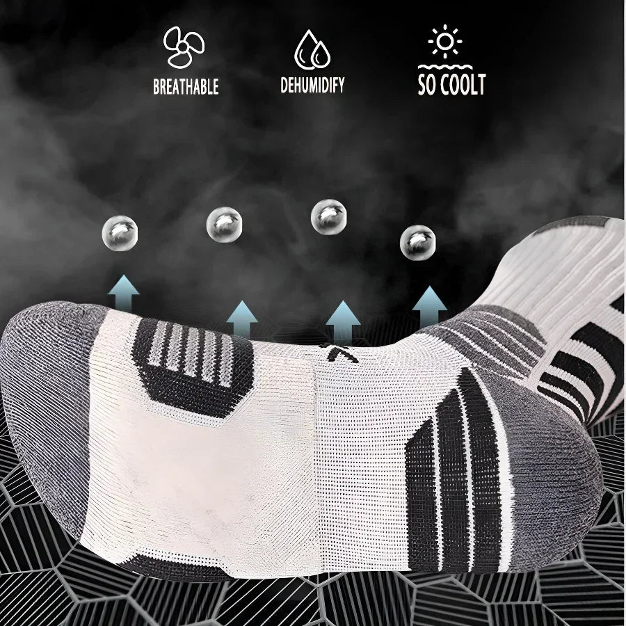 3 paires de chaussettes de Sport, de course, d'athlétisme, en maille respirante, à Compression épaisse, pour basket-ball, absorbe la sueur, pour cyclisme professionnel