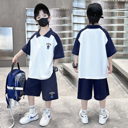 Tween garçons nouveaux vêtements d'été ensemble polos + shorts 2 pièces costume de Sport pour adolescent enfant enfants vêtements tenues costume âge 5-14 ans