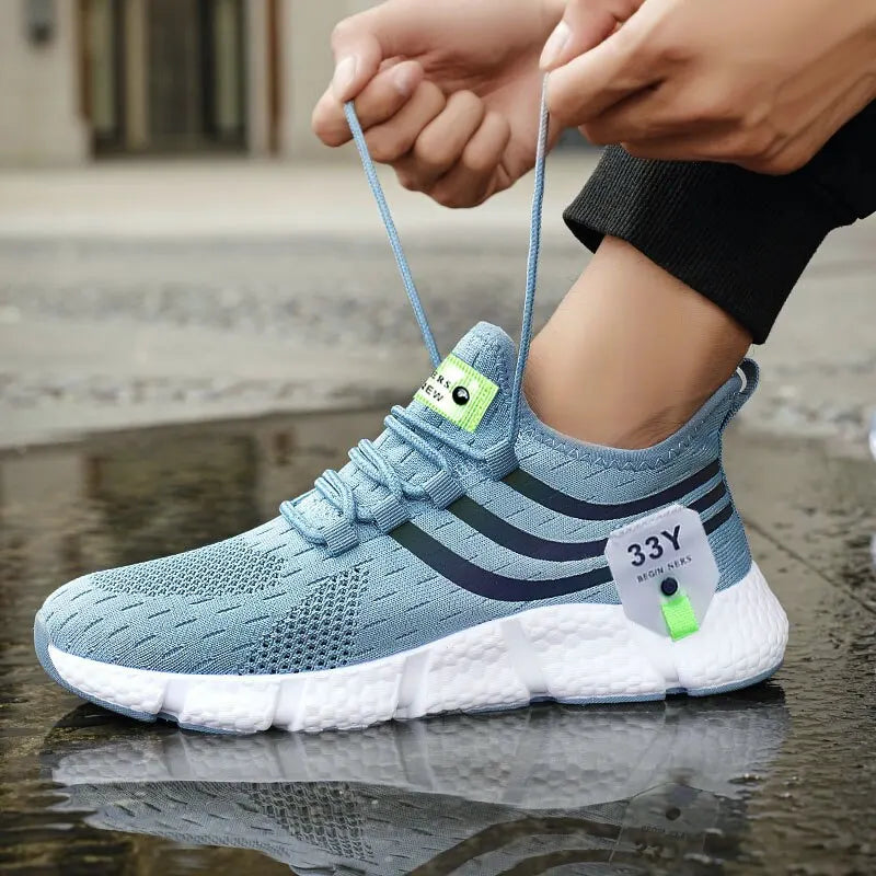 Chaussures de dehors Décontractées pour Homme, Baskets Légères et Respirantes, en Maille, Noires, de Course, d'Athlétisme, de Jogging, de Tennis, de Marche