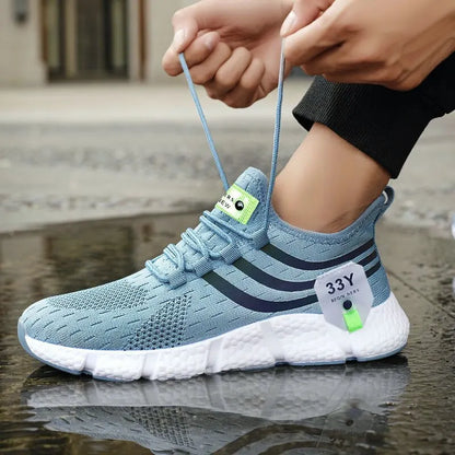 Chaussures de dehors Décontractées pour Homme, Baskets Légères et Respirantes, en Maille, Noires, de Course, d'Athlétisme, de Jogging, de Tennis, de Marche