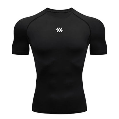 T-shirt de compression à manches courtes pour hommes, t-shirts de sport, sweat-shirt de fitness, survêtement de jogging masculin, chemise athlétique, t-shirts de course