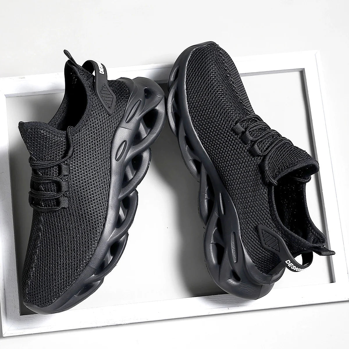 Hommes chaussures de Sport décontractées respirant léger baskets en plein air maille noir chaussures de course athlétique Jogging Tenis chaussures de marche