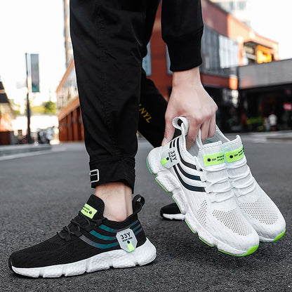 Chaussures de dehors Décontractées pour Homme, Baskets Légères et Respirantes, en Maille, Noires, de Course, d'Athlétisme, de Jogging, de Tennis, de Marche