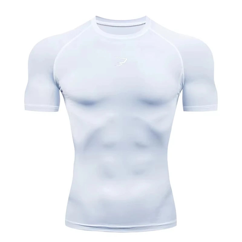 T-shirts de sport à manches courtes de compression pour hommes, idéaux pour la course, la gym et le fitness – Hauts athlétiques pour hommes 902
