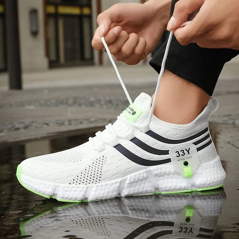 Chaussures de dehors Décontractées pour Homme, Baskets Légères et Respirantes, en Maille, Noires, de Course, d'Athlétisme, de Jogging, de Tennis, de Marche