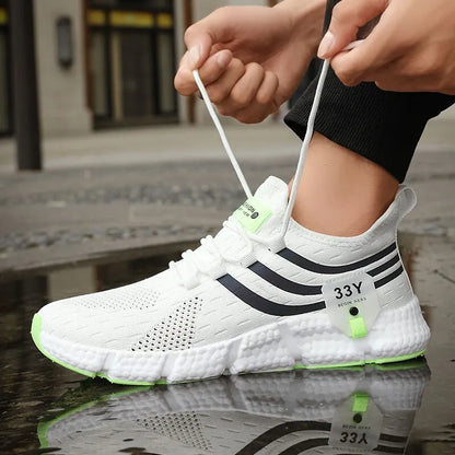 Chaussures de dehors Décontractées pour Homme, Baskets Légères et Respirantes, en Maille, Noires, de Course, d'Athlétisme, de Jogging, de Tennis, de Marche