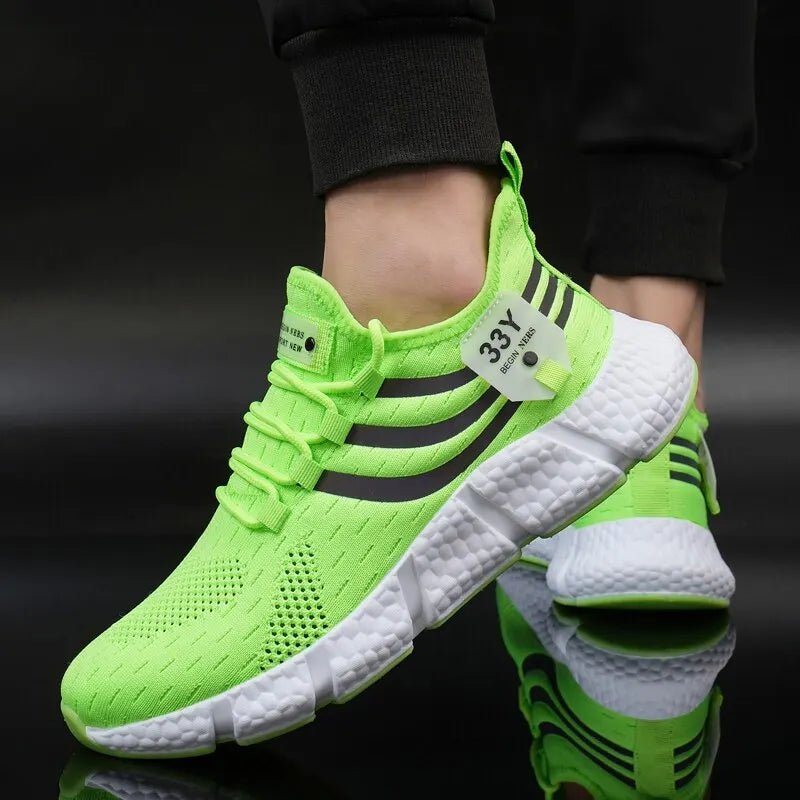 Chaussures de dehors Décontractées pour Homme, Baskets Légères et Respirantes, en Maille, Noires, de Course, d'Athlétisme, de Jogging, de Tennis, de Marche