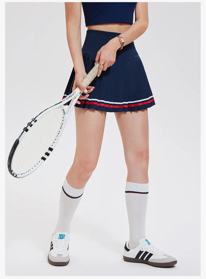 Jupe de sport pour femme, plissée, mi-longue, séchage rapide, avec doublure, idéale pour le tennis, le fitness, le yoga et le badminton