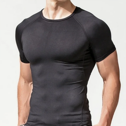 T-shirt de compression à manches courtes pour homme, t-shirt de sport, sweat-shirt de fitness, survêtement de jogging, chemise athlétique, t-shirts de course, zone me